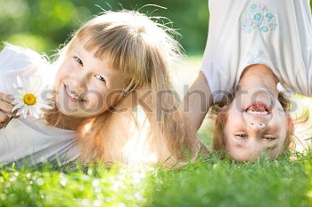 Similar – two happy girls standing on the playground