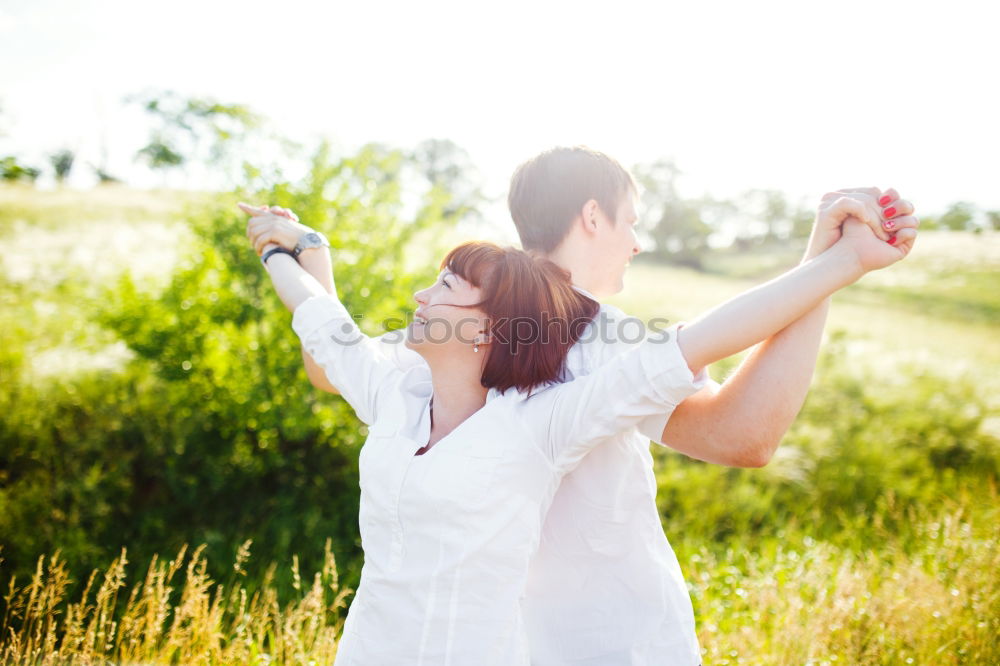 Similar – Image, Stock Photo Grandfather showing his hat to grandchild outdoors