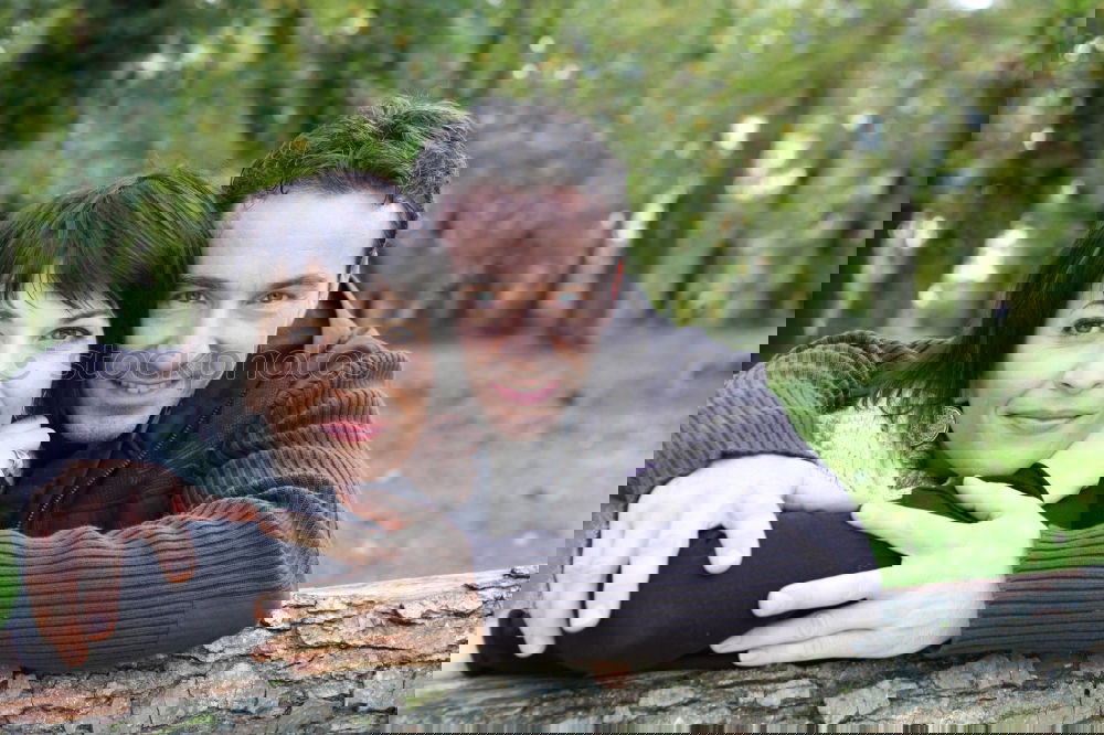 Similar – Image, Stock Photo Young couple pregnant in forest