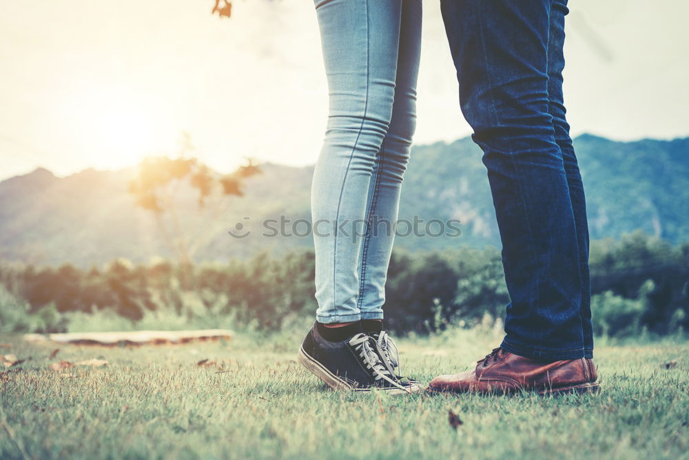 Similar – Image, Stock Photo Crop couple posing on pier