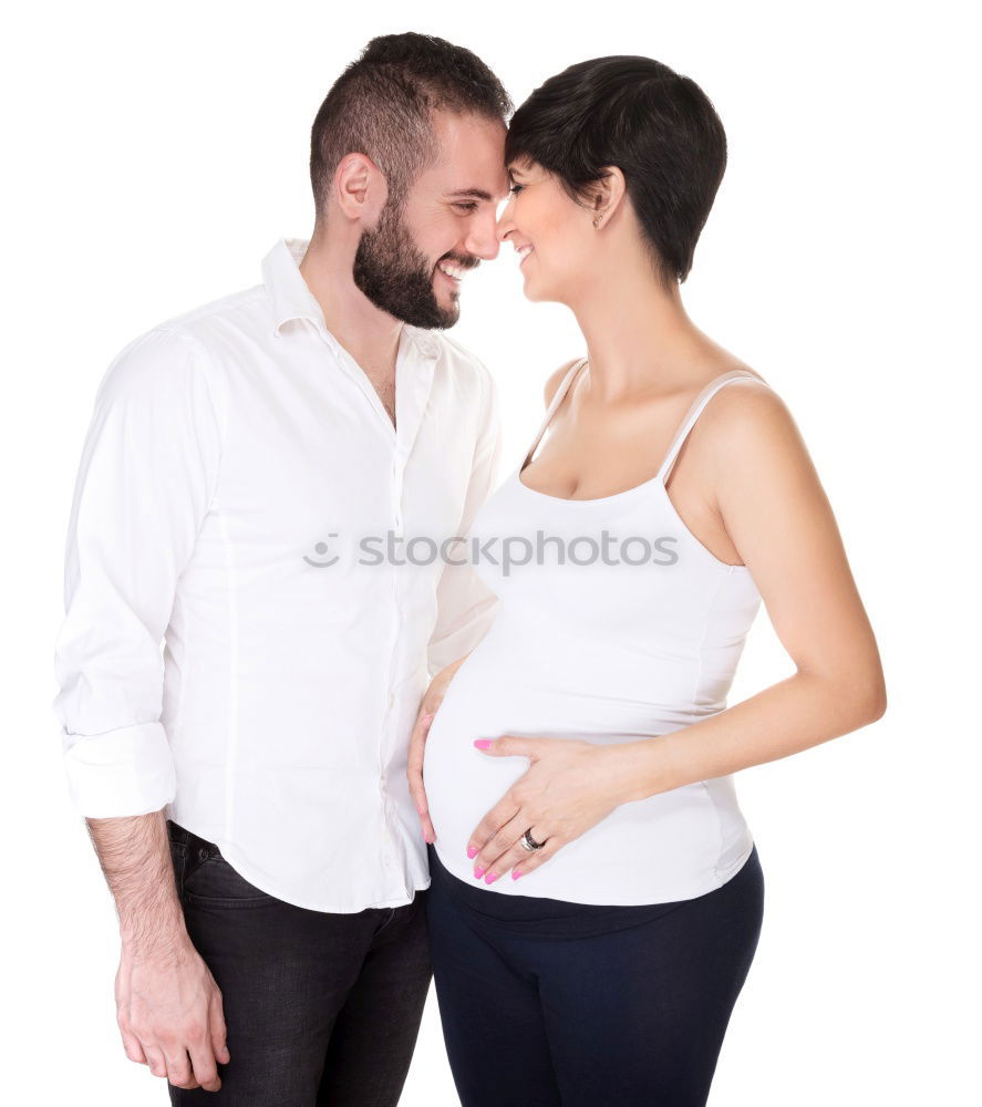 Similar – Image, Stock Photo Happy pregnant couple feeling the movements of their baby