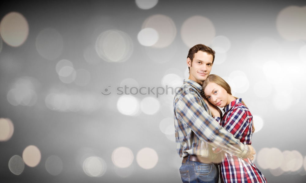 Similar – Young couple playing in front of a mirror