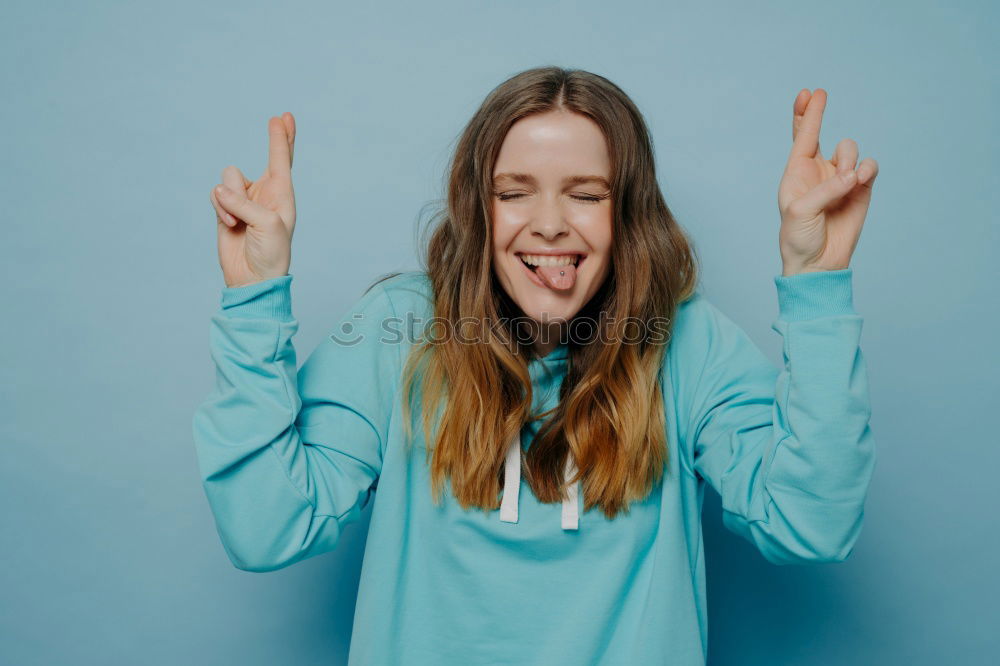 Similar – Image, Stock Photo Smiling woman with long grey dyed hair