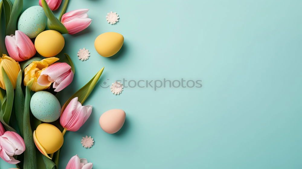 Similar – Image, Stock Photo Easter card with eggs and pink flowers decoration