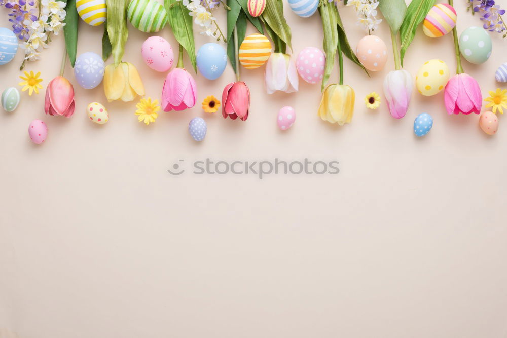 Similar – Image, Stock Photo Easter in pastel colour with eggs, flowers and cake