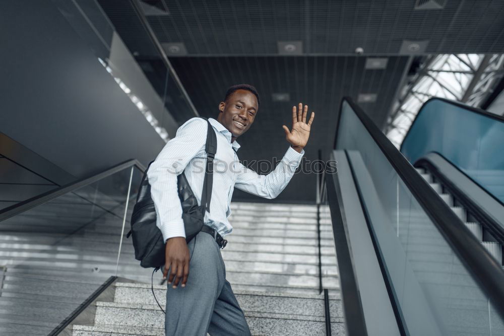 Similar – Young hipster man going to work