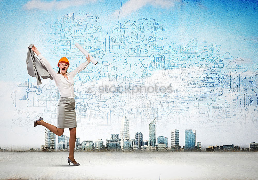 Similar – Image, Stock Photo Woman in sportswear jumping near building