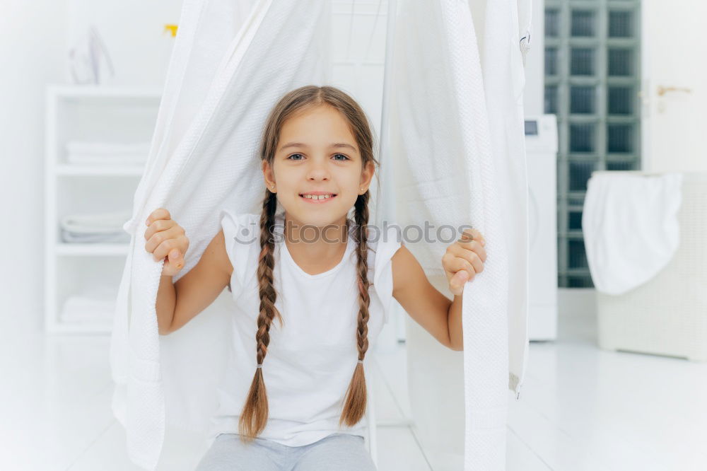 Similar – happy kid girl waking up in early morning