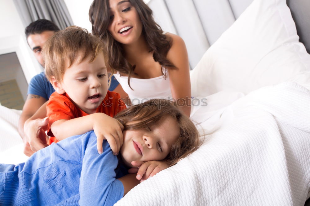 Similar – Image, Stock Photo happy mother and child son fooling