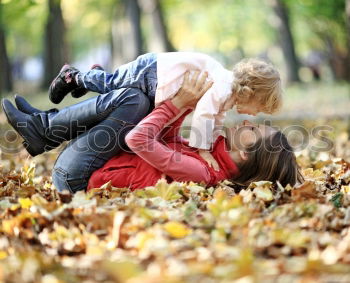 Similar – Image, Stock Photo Playful mother and daughter