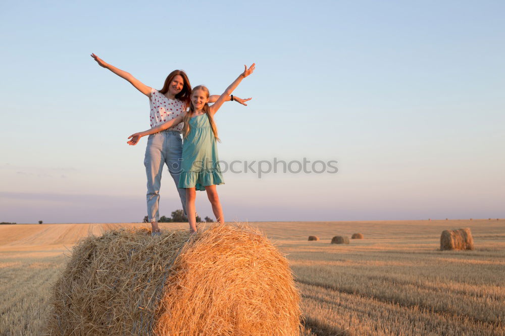 Similar – Image, Stock Photo happy child girl in country style plaid shirt