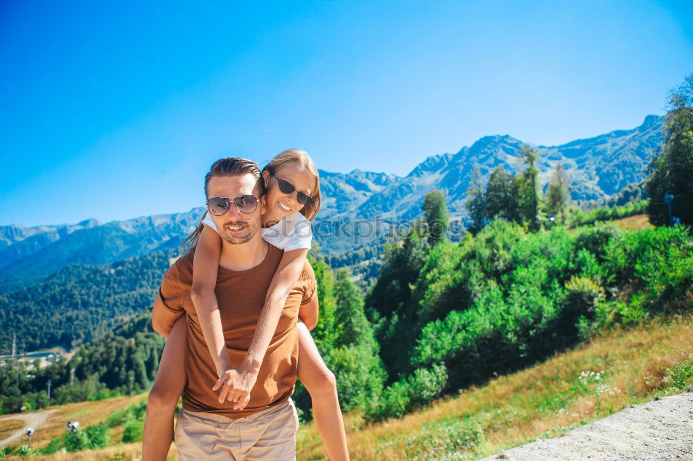 Similar – happy lovers on Holiday in the alps mountains