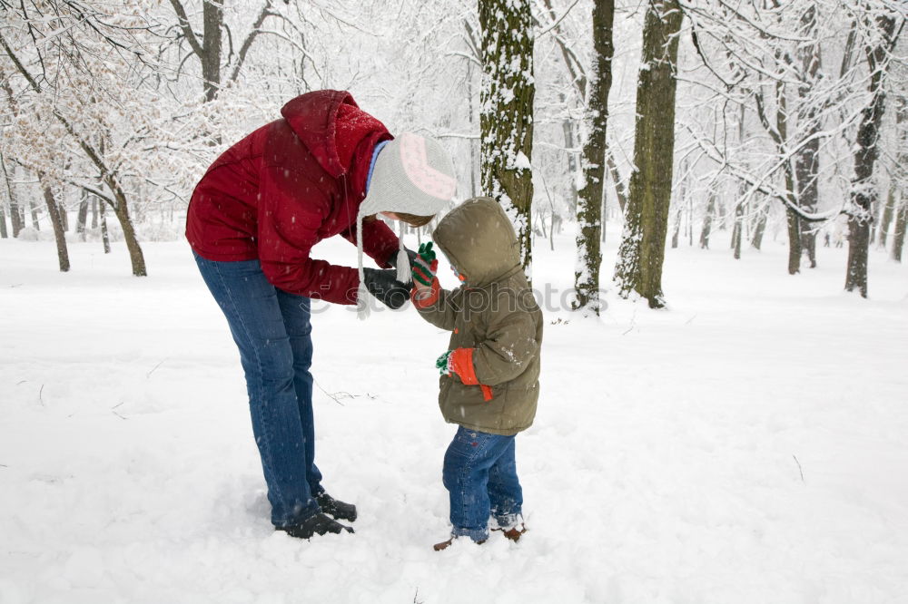 Similar – Teenage girl enjoying snow with her little sister