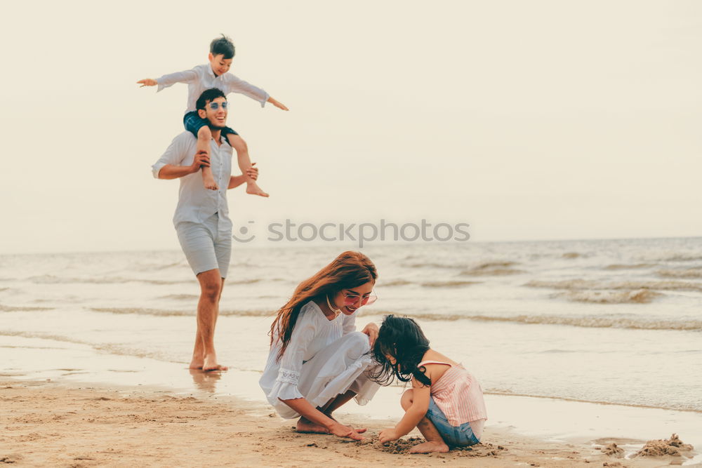 Similar – Image, Stock Photo Happy baby with brother and mother