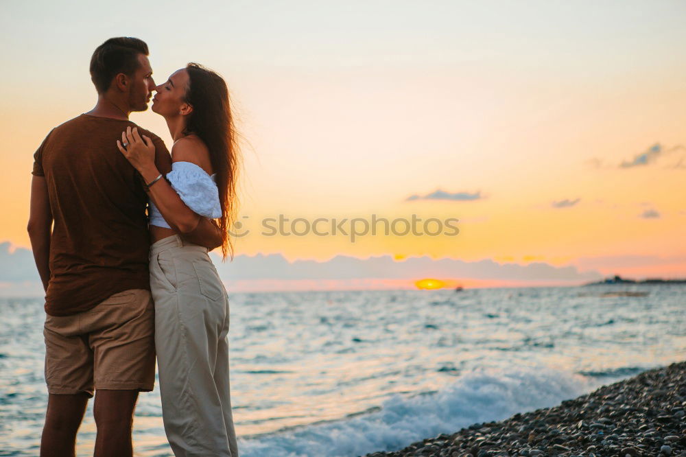 Similar – Image, Stock Photo Tender kissing bridal couple in sunlight