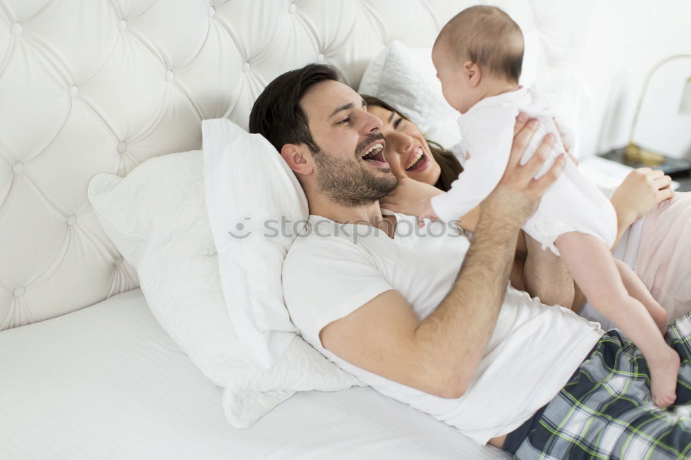 Similar – Image, Stock Photo happy mother and child son fooling