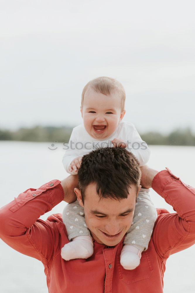 Similar – Image, Stock Photo happy family outdoors at sunset. Family concept