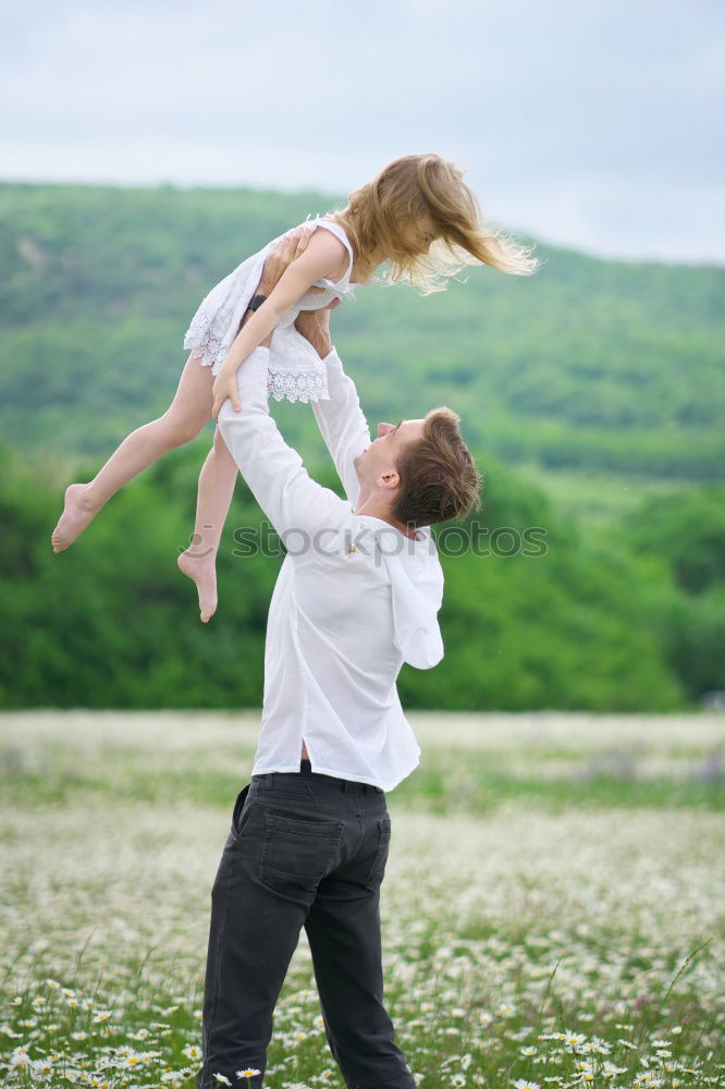 Similar – Image, Stock Photo Senior man playing with baby girl