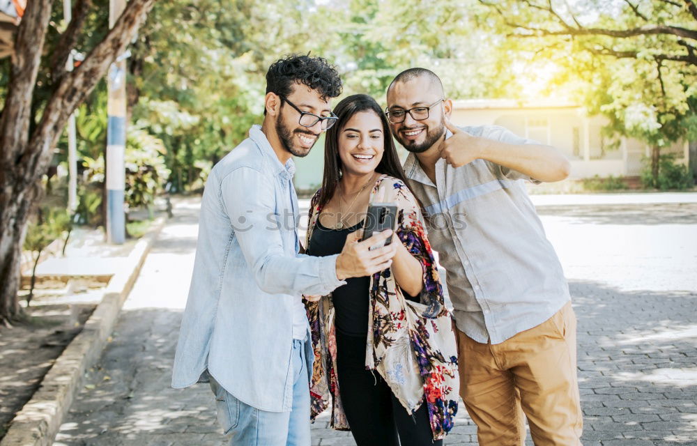 Similar – Image, Stock Photo Couple standing at bus