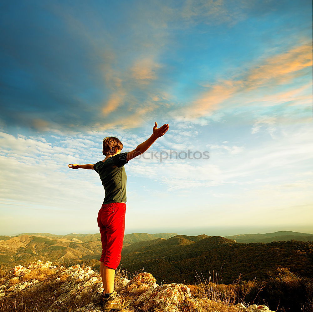 Similar – Image, Stock Photo Young woman dancing in the nature