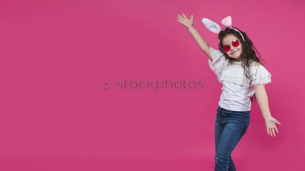 Image, Stock Photo Young slim girl with a cat pillow over her face