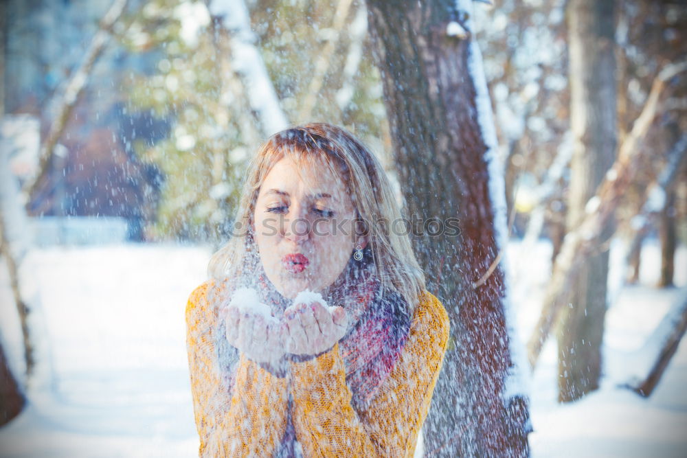 Similar – Image, Stock Photo portrait Young pretty woman in winter in the snow