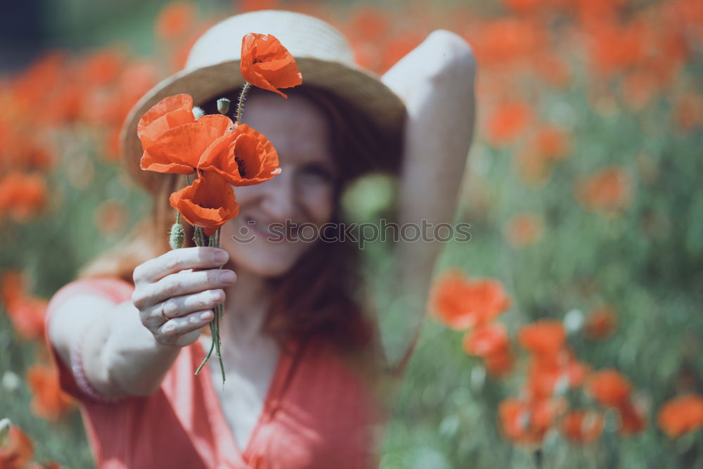 Similar – Beautieful young girl in the field of wild flowers