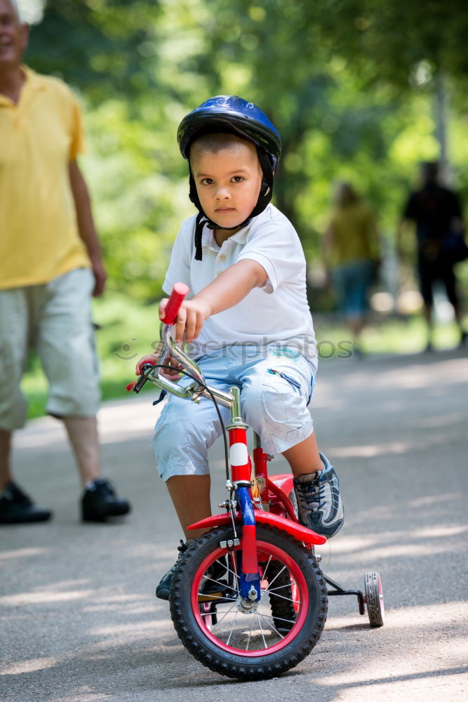 Similar – Junge fährt mit dem Fahrrad zur Rampe