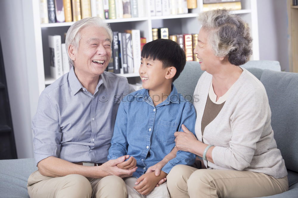 Similar – Image, Stock Photo grandparent with grandchild smiling outdoor