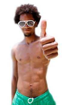 Similar – Image, Stock Photo Black man with afro hair putting on sunglasses. Sunglasses and a