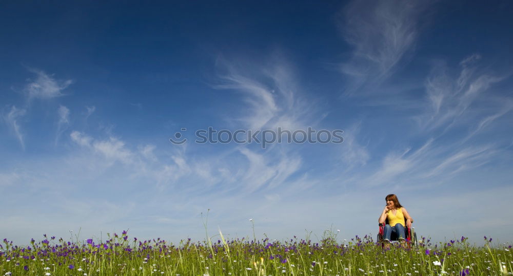 Similar – Image, Stock Photo Excited women lying on cliff