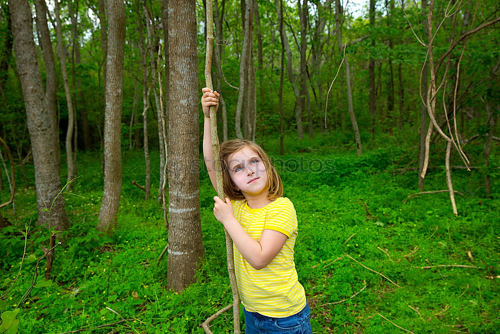 Similar – Image, Stock Photo happy kid girl exploring summer forest