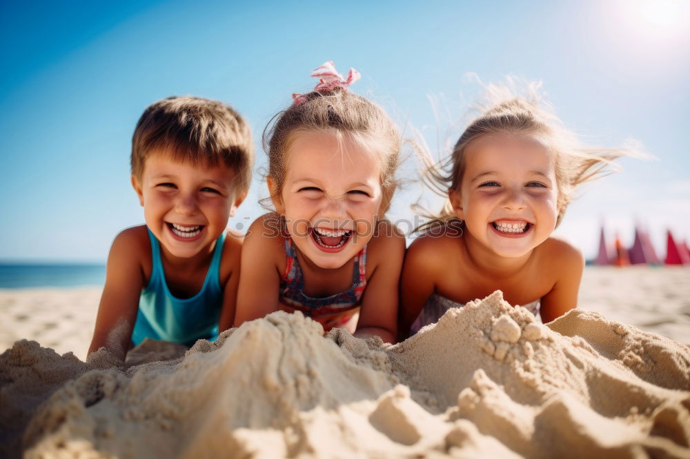 Similar – Image, Stock Photo Grandma and grandpa with grandchildren by the sea