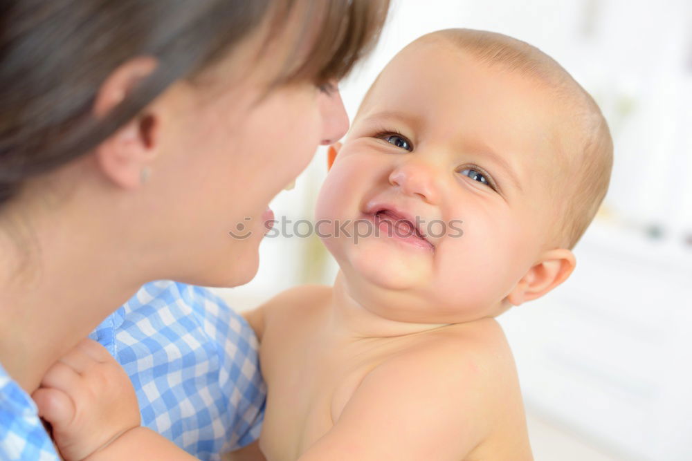 Similar – Image, Stock Photo Woman and her cute little daughter are hugging