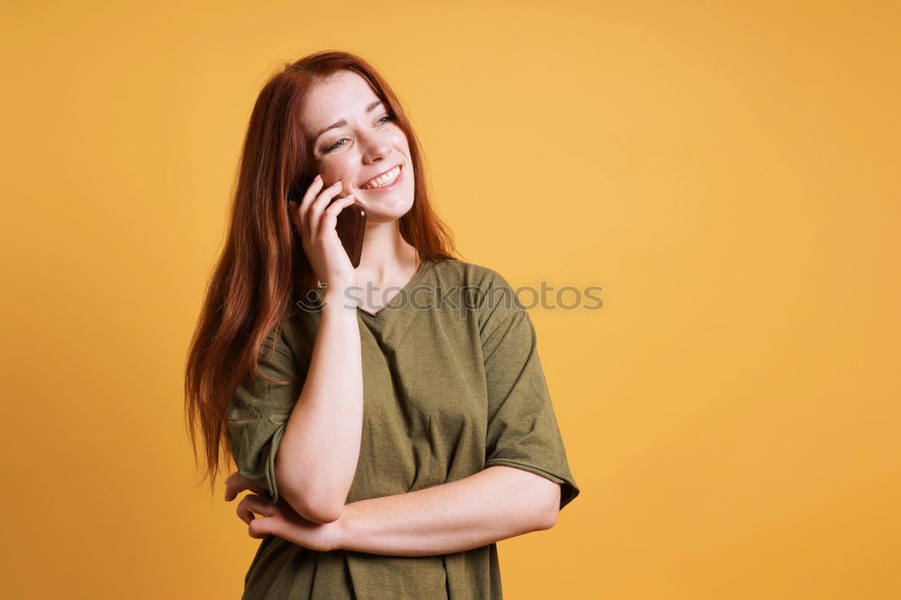Similar – Image, Stock Photo Pretty redhead woman touching face