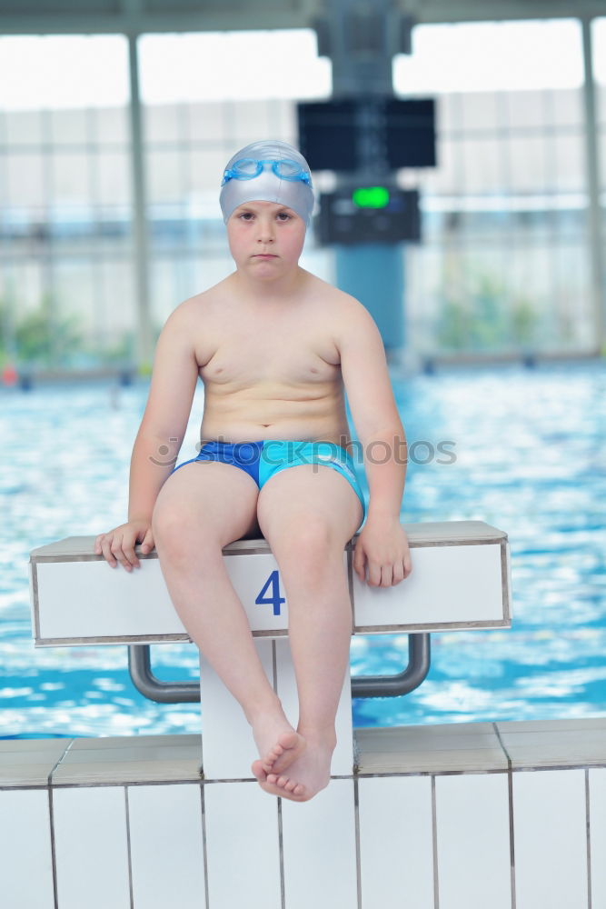 Similar – Grandpa and grandson smiling on a swimming pool side