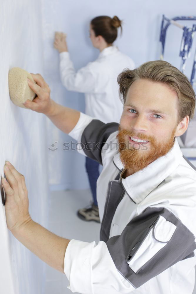 Similar – Image, Stock Photo Woman in work wear in her workshop by table with handmade items