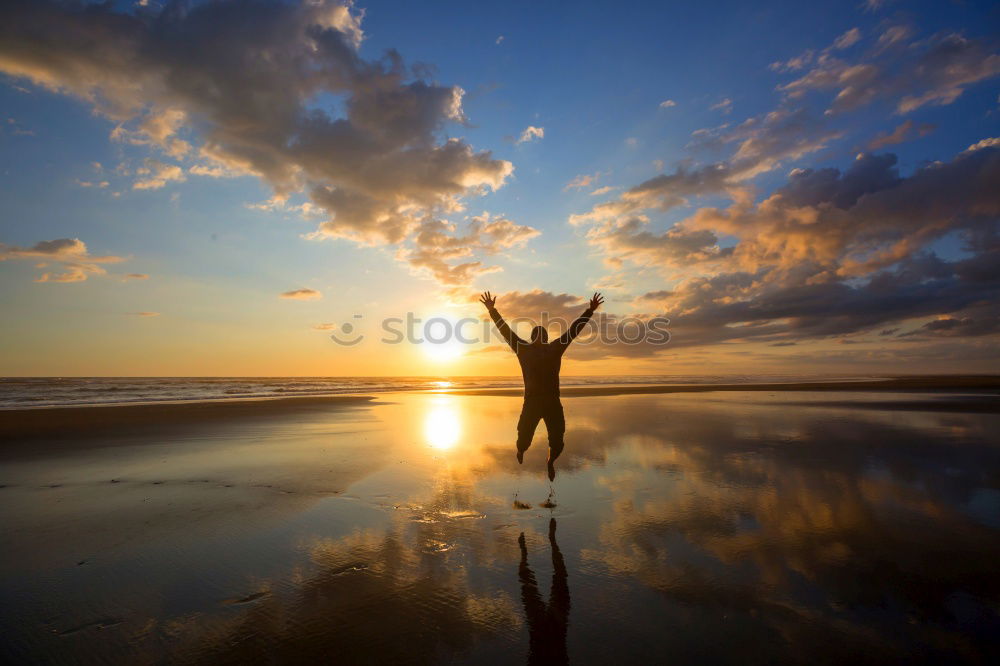 Similar – Image, Stock Photo Father and son playing on the beach at the sunset time. People having fun outdoors. Concept of happy vacation and friendly family.