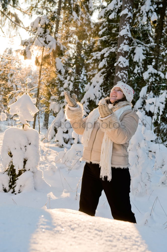 Similar – Image, Stock Photo kid girl helping to clean pathway from snow