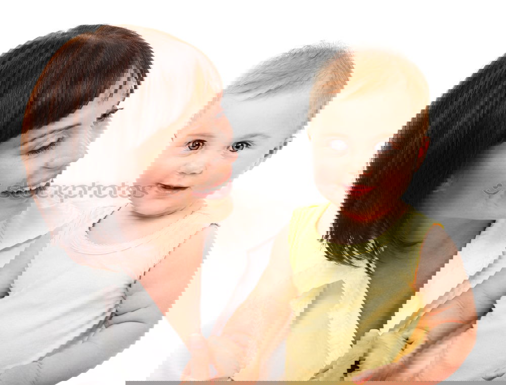 Similar – Image, Stock Photo Woman and her cute little daughter are hugging