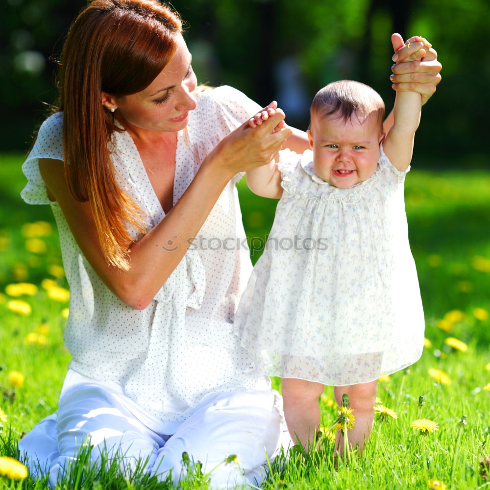 Similar – Image, Stock Photo Mother with child in park