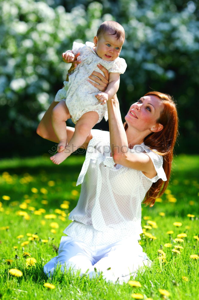 Similar – Image, Stock Photo Mother and daughter playing in the forest
