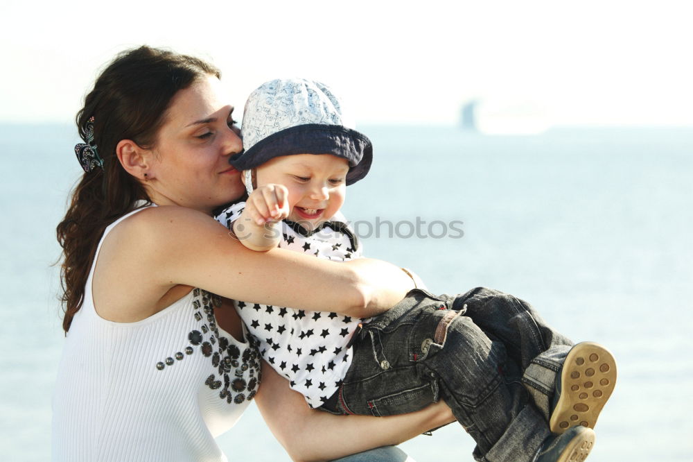 Similar – Image, Stock Photo Mother and son together outdoors at summer