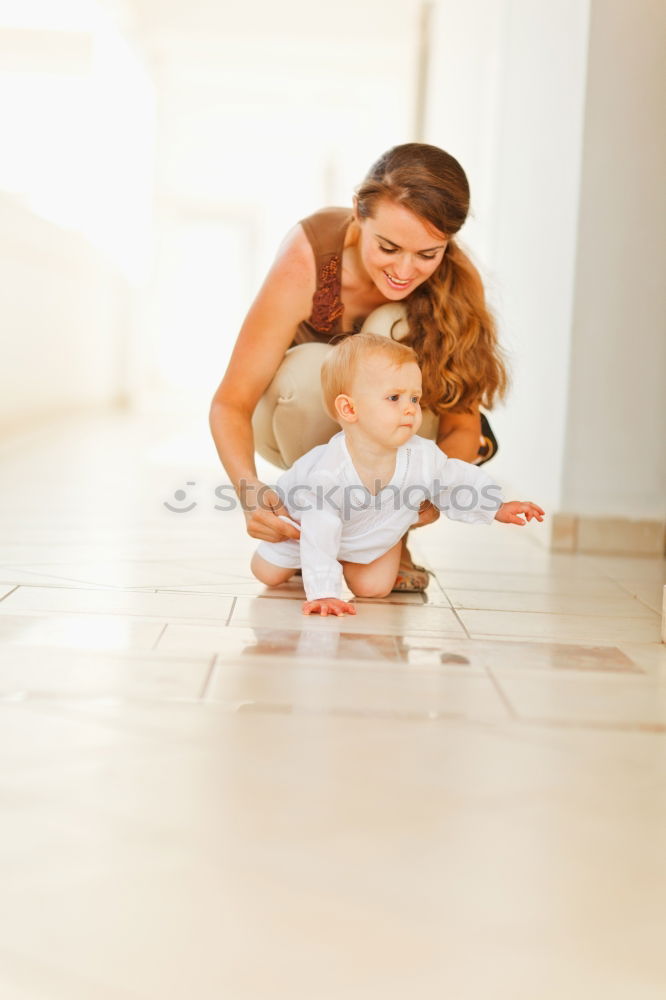 Similar – Portrait of two happy children sitting on the stairs