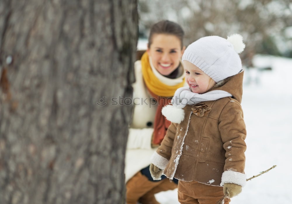 Similar – Image, Stock Photo Happy family walking together holding hands in the forest