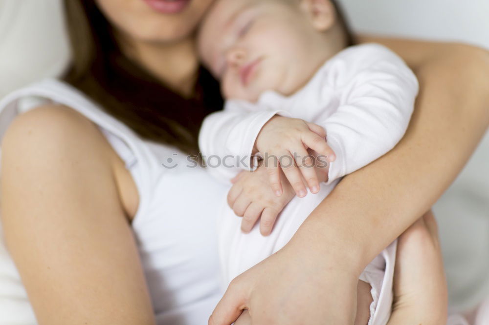 Similar – Image, Stock Photo Young Mother holding newborn baby