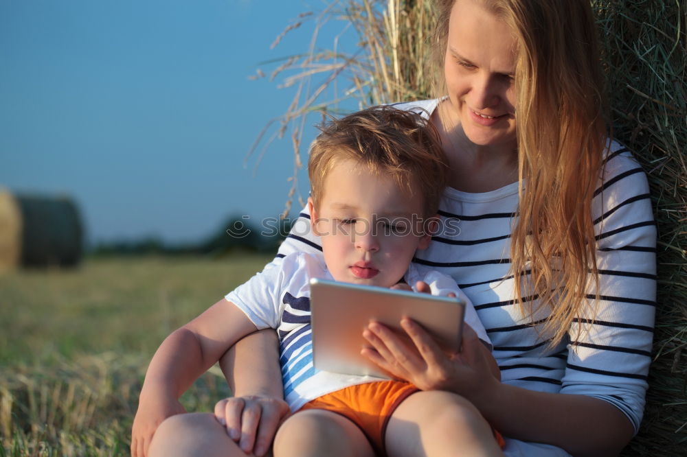 Similar – Image, Stock Photo Mother with child in park