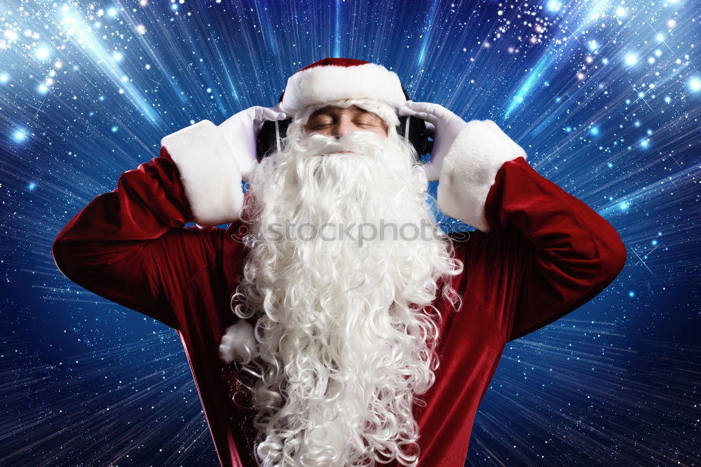 Similar – Image, Stock Photo boy with a megaphone at christmas on black background