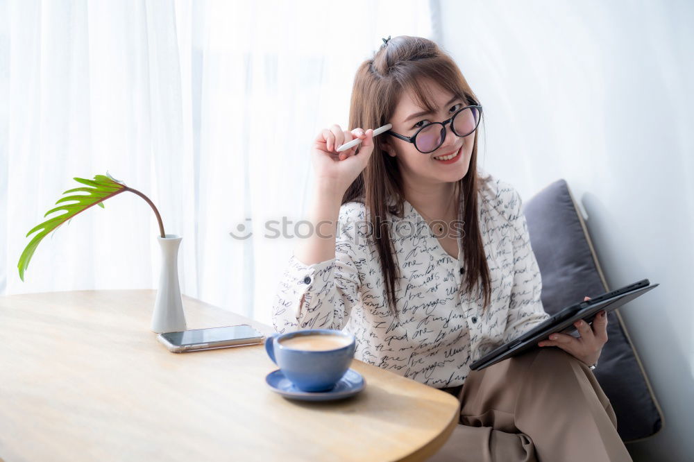 Similar – Image, Stock Photo young successful blogger