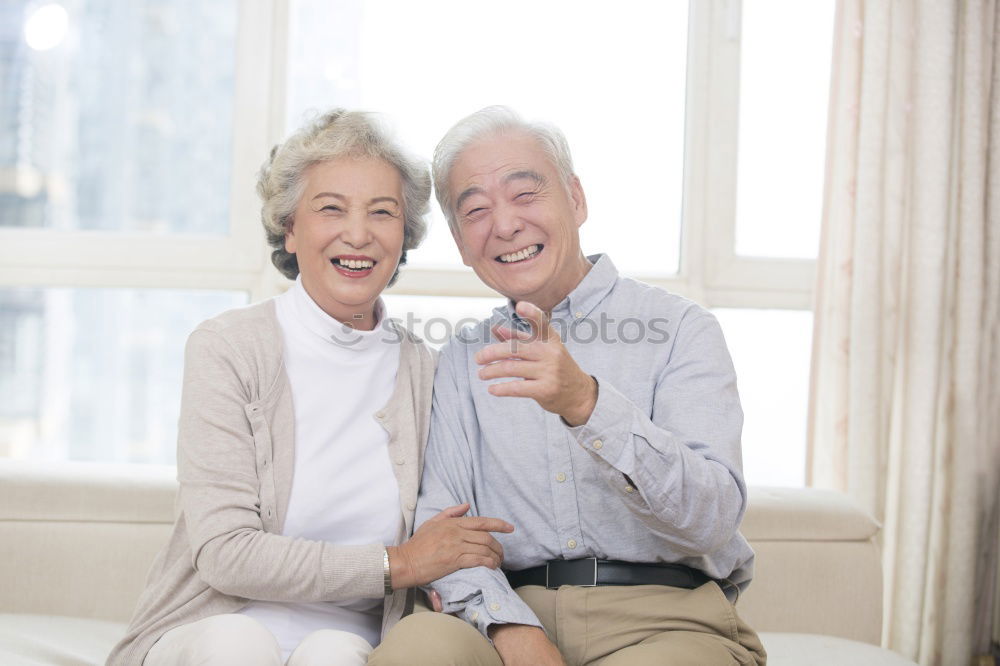 Similar – happy senior citizen with grandson